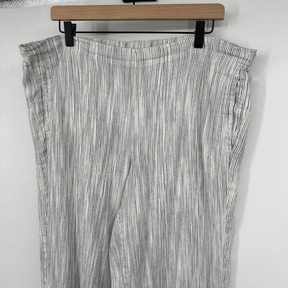 J JILL size 16 LINEN STRETCH Zinc Multi Striped Linen Blend Pants - Picture 2 of 9